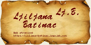 Ljiljana Batinac vizit kartica